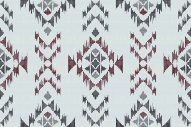 Navajo kabile vektörünün kusursuz şekli. Yerli Amerikan süsü. Etnik güney batı dekoru tarzı. Boho geometrik süs. Vektör kusursuz desen. Meksika battaniyesi, halı. Örülmüş halı illüstrasyonu.