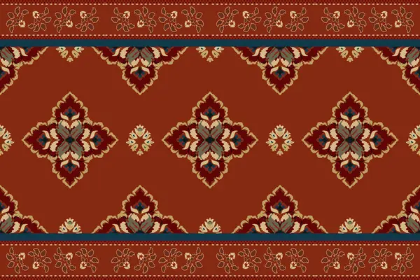 Ikat Tribal Indian Seamless Pattern Ethnic Aztec Fabric Carpet Mandala — Stock Vector