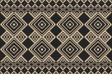 Navajo kabile vektörünün kusursuz şekli. Yerli Amerikan süsü. Etnik güney batı dekoru tarzı. Boho geometrik süs. Piksel pürüzsüz desen. Meksika battaniyesi, halı. Örülmüş halı illüstrasyonu.