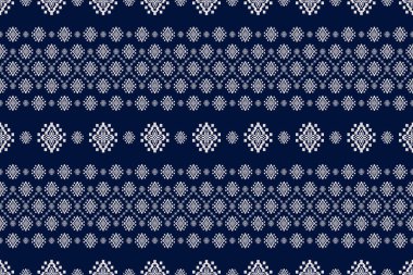 Navajo kabile vektörünün kusursuz şekli. Yerli Amerikan süsü. Etnik güney batı dekoru tarzı. Boho geometrik süs. Piksel pürüzsüz desen. Meksika battaniyesi, halı. Örülmüş halı illüstrasyonu.