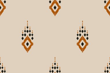 Ikat kabilesinin kusursuz deseni. Etnik Aztek kumaşlı halı mandala süsü yerli Boho sembolü tekstil. Geometrik Afro-Amerikan doğulu geleneksel vektör çizimleri. Nakış stili.
