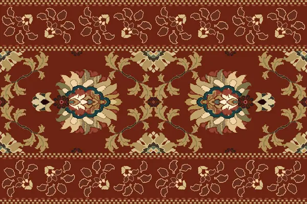 Ikat Indiaas Naadloos Patroon Etnische Azteekse Stof Tapijt Mandala Ornament — Stockvector