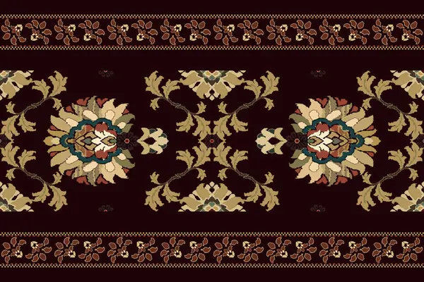 Modèle Sans Couture Indien Tribal Ikat Tapis Ethnique Aztèque Mandala — Image vectorielle