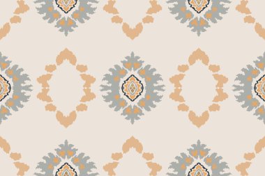 Ikat kabilesinin kusursuz deseni. Etnik Aztek kumaşlı halı mandala süsü yerli Boho sembolü tekstil. Geometrik Afro-Amerikan doğulu geleneksel vektör çizimleri. Nakış stili.