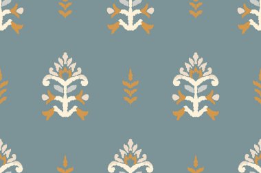 Ikat kabilesinin kusursuz deseni. Etnik Aztek kumaşlı halı mandala süsü yerli Boho sembolü tekstil. Geometrik Afro-Amerikan doğulu geleneksel vektör çizimleri. Nakış stili.