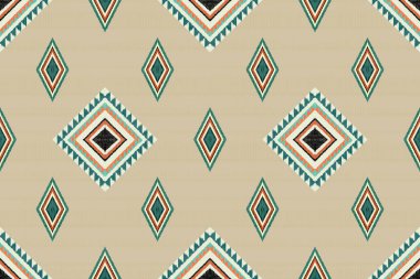 Navajo kabile vektörünün kusursuz şekli. Yerli Amerikan süsü. Etnik güney batı dekoru tarzı. Boho geometrik süs. Vektör kusursuz desen. Meksika battaniyesi, halı. Örülmüş halı illüstrasyonu.