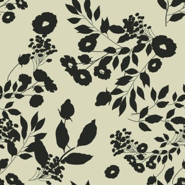 Kusursuz soyut çiçek açan tasarım. Çiçeksiz desenli. Grunge, suluboya tarzda çiçek ve bitkilerle özdeşleştirilmiş soyut sanat vektörü.