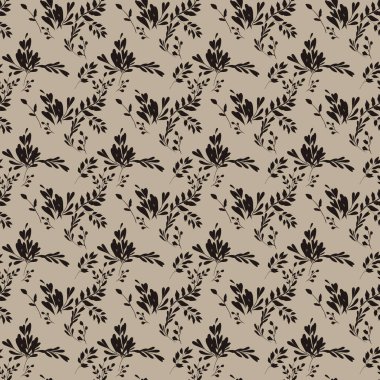 Kusursuz soyut çiçek açan tasarım. Çiçeksiz desenli. Grunge, suluboya tarzda çiçek ve bitkilerle özdeşleştirilmiş soyut sanat vektörü.