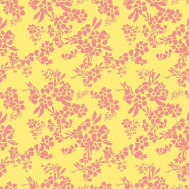 Kusursuz soyut çiçek açan tasarım. Çiçeksiz desenli. Grunge, suluboya tarzda çiçek ve bitkilerle özdeşleştirilmiş soyut sanat vektörü.