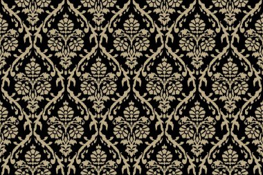 Ikat kabilesinin kusursuz deseni. Etnik Aztek kumaşlı halı mandala süsü yerli Boho sembolü tekstil. Geometrik Afro-Amerikan doğulu geleneksel vektör çizimleri. Nakış stili.