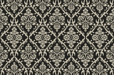 Ikat kabilesinin kusursuz deseni. Etnik Aztek kumaşlı halı mandala süsü yerli Boho sembolü tekstil. Geometrik Afro-Amerikan doğulu geleneksel vektör çizimleri. Nakış stili.