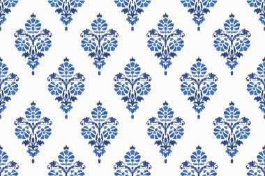 Ikat kabilesinin kusursuz deseni. Etnik Aztek kumaşlı halı mandala süsü yerli Boho sembolü tekstil. Geometrik Afro-Amerikan doğulu geleneksel vektör çizimleri. Nakış stili.