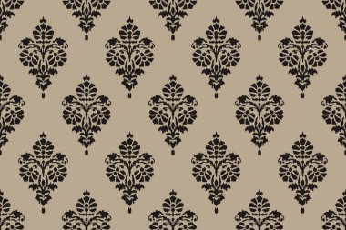 Ikat kabilesinin kusursuz deseni. Etnik Aztek kumaşlı halı mandala süsü yerli Boho sembolü tekstil. Geometrik Afro-Amerikan doğulu geleneksel vektör çizimleri. Nakış stili.