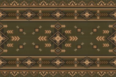 Navajo kabile vektörünün kusursuz şekli. Yerli Amerikan süsü. Etnik güney batı dekoru tarzı. Boho geometrik süs. Vektör kusursuz desen. Meksika battaniyesi, halı. Örülmüş halı illüstrasyonu.