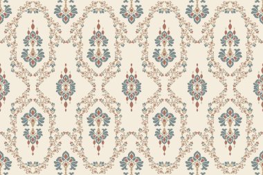 Ikat kabilesinin kusursuz deseni. Etnik Aztek kumaşlı halı mandala süsü yerli Boho sembolü tekstil. Geometrik Afro-Amerikan doğulu geleneksel vektör çizimleri. Nakış stili.