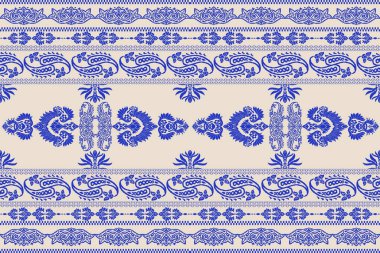 Ikat kabilesinin kusursuz deseni. Etnik Aztek kumaşlı halı mandala süsü yerli Boho sembolü tekstil. Geometrik Afro-Amerikan doğulu geleneksel vektör çizimleri. Nakış stili.