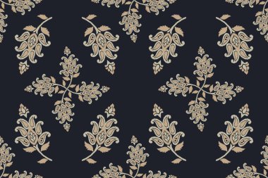 Ikat kabilesinin kusursuz deseni. Etnik Aztek kumaşlı halı mandala süsü yerli Boho sembolü tekstil. Geometrik Afro-Amerikan doğulu geleneksel vektör çizimleri. Nakış stili.