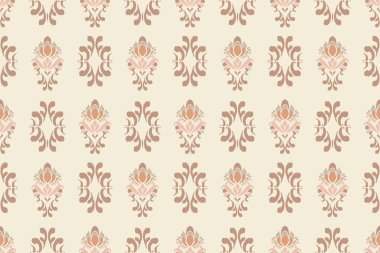 Ikat kabilesinin kusursuz deseni. Etnik Aztek kumaşlı halı mandala süsü yerli Boho sembolü tekstil. Geometrik Afro-Amerikan doğulu geleneksel vektör çizimleri. Nakış stili.