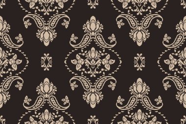 Ikat kabilesinin kusursuz deseni. Etnik Aztek kumaşlı halı mandala süsü yerli Boho sembolü tekstil. Geometrik Afro-Amerikan doğulu geleneksel vektör çizimleri. Nakış stili.