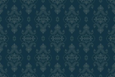 Ikat kabilesinin kusursuz deseni. Etnik Aztek kumaşlı halı mandala süsü yerli Boho sembolü tekstil. Geometrik Afro-Amerikan doğulu geleneksel vektör çizimleri. Nakış stili.