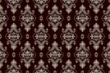 Ikat kabilesinin kusursuz deseni. Etnik Aztek kumaşlı halı mandala süsü yerli Boho sembolü tekstil. Geometrik Afro-Amerikan doğulu geleneksel vektör çizimleri. Nakış stili.