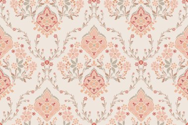 Ikat kabilesinin kusursuz deseni. Etnik Aztek kumaşlı halı mandala süsü yerli Boho sembolü tekstil. Geometrik Afro-Amerikan doğulu geleneksel vektör çizimleri. Nakış stili.