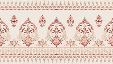 Afrika boho desenli desenli desenli Ikat desenli işlemeli motifler. Etnik faks çiçekli Hint deseni Ikat desenli Etnik desen. Sınır Hindistanı çiçekli Aztek nakış desenleri..
