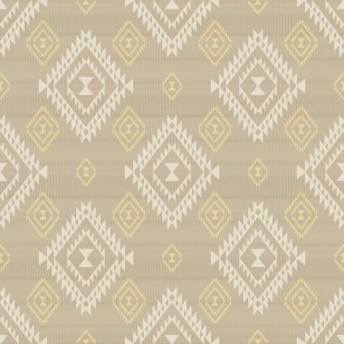 Navajo kabile vektörünün kusursuz şekli. Yerli Amerikan süsü. Etnik güney batı dekoru tarzı. Boho geometrik süs. Vektör kusursuz desen. Meksika battaniyesi, halı. Örülmüş halı illüstrasyonu.