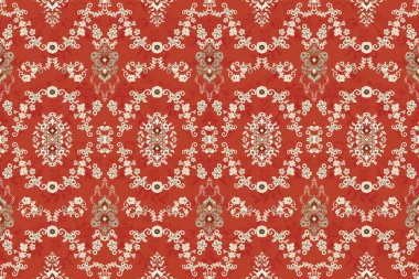 Afrika boho desenli desenli desenli Ikat desenli işlemeli motifler. Etnik faks çiçekli Hint deseni Ikat desenli Etnik desen. Sınır Hindistanı çiçekli Aztek nakış desenleri..