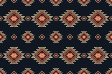 Navajo kabile vektörünün kusursuz şekli. Yerli Amerikan süsü. Etnik güney batı dekoru tarzı. Boho geometrik süs. Vektör kusursuz desen. Meksika battaniyesi, halı. Örülmüş halı illüstrasyonu.