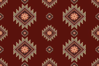 Navajo kabile vektörünün kusursuz şekli. Yerli Amerikan süsü. Etnik güney batı dekoru tarzı. Boho geometrik süs. Vektör kusursuz desen. Meksika battaniyesi, halı. Örülmüş halı illüstrasyonu.