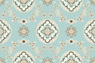 Afrika boho desenli desenli desenli Ikat desenli işlemeli motifler. Etnik faks çiçekli Hint deseni Ikat desenli Etnik desen. Sınır Hindistanı çiçekli Aztek nakış desenleri..