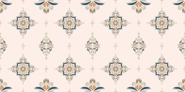 Afrika boho desenli desenli desenli Ikat desenli işlemeli motifler. Etnik faks çiçekli Hint deseni Ikat desenli Etnik desen. Sınır Hindistanı çiçekli Aztek nakış desenleri..