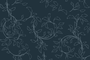 El çizimi çiçek deseni. Kusursuz yaprak vektör arkaplanı. Moda baskısı, kumaş veya duvar kağıdı için zarif renkli şablon.