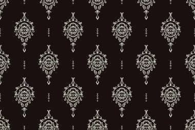 Afrika boho desenli desenli desenli Ikat desenli işlemeli motifler. Etnik faks çiçekli Hint deseni Ikat desenli Etnik desen. Sınır Hindistanı çiçekli Aztek nakış desenleri..