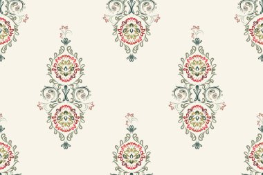 Afrika boho desenli desenli desenli Ikat desenli işlemeli motifler. Etnik faks çiçekli Hint deseni Ikat desenli Etnik desen. Sınır Hindistanı çiçekli Aztek nakış desenleri..