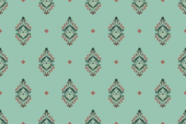 Afrika boho desenli desenli desenli Ikat desenli işlemeli motifler. Etnik faks çiçekli Hint deseni Ikat desenli Etnik desen. Sınır Hindistanı çiçekli Aztek nakış desenleri..