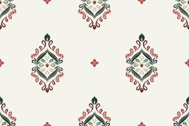 Afrika boho desenli desenli desenli Ikat desenli işlemeli motifler. Etnik faks çiçekli Hint deseni Ikat desenli Etnik desen. Sınır Hindistanı çiçekli Aztek nakış desenleri..