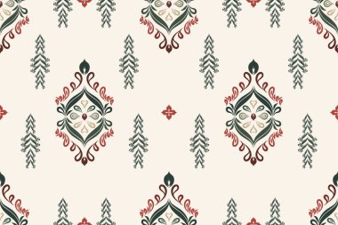 Afrika boho desenli desenli desenli Ikat desenli işlemeli motifler. Etnik faks çiçekli Hint deseni Ikat desenli Etnik desen. Sınır Hindistanı çiçekli Aztek nakış desenleri..