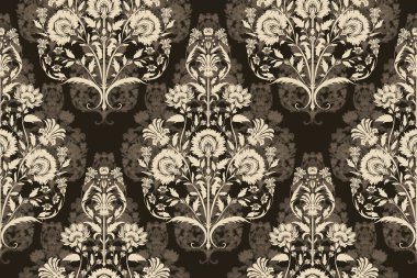 Afrika boho desenli desenli desenli Ikat desenli işlemeli motifler. Etnik faks çiçekli Hint deseni Ikat desenli Etnik desen. Sınır Hindistanı çiçekli Aztek nakış desenleri..