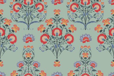 Afrika boho desenli desenli desenli Ikat desenli işlemeli motifler. Etnik faks çiçekli Hint deseni Ikat desenli Etnik desen. Sınır Hindistanı çiçekli Aztek nakış desenleri..