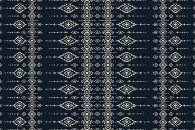 Geometrik etnik kalıp geleneksel arka plan, halı, duvar kağıdı, giysi, ambalaj, Batik, kumaş, Vektör illüstrasyon nakış tarzı.