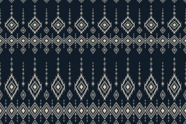 Geometrik etnik kalıp geleneksel arka plan, halı, duvar kağıdı, giysi, ambalaj, Batik, kumaş, Vektör illüstrasyon nakış tarzı.