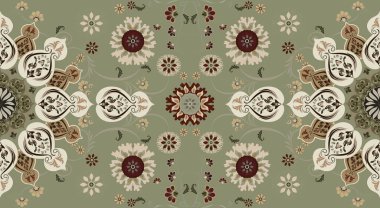 Afrika boho desenli desenli desenli Ikat desenli işlemeli motifler. Etnik faks çiçekli Hint deseni Ikat desenli Etnik desen. Sınır Hindistanı çiçekli Aztek nakış desenleri..