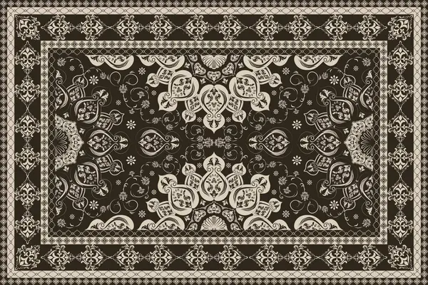 Klasik Arap deseni. İran halısı. Kumaş tasarımı, el yapımı, iç dekorasyon ve tekstil için zengin süs. Geometrik süslemeli İran halısının soyut tasarımı. Fas tarzı arka plan..