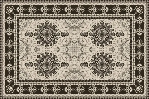 Klasik Arap deseni. İran halısı. Kumaş tasarımı, el yapımı, iç dekorasyon ve tekstil için zengin süs. Geometrik süslemeli İran halısının soyut tasarımı. Fas tarzı arka plan..