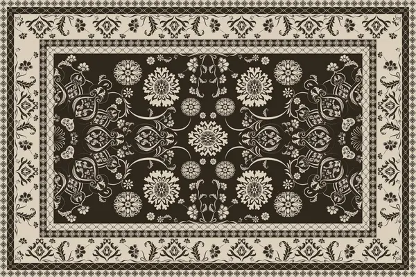 Klasik Arap deseni. İran halısı. Kumaş tasarımı, el yapımı, iç dekorasyon ve tekstil için zengin süs. Geometrik süslemeli İran halısının soyut tasarımı. Fas tarzı arka plan..