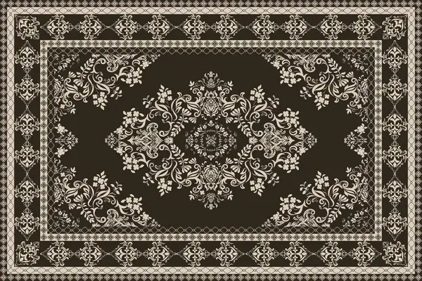 Klasik Arap deseni. İran halısı. Kumaş tasarımı, el yapımı, iç dekorasyon ve tekstil için zengin süs. Geometrik süslemeli İran halısının soyut tasarımı. Fas tarzı arka plan..