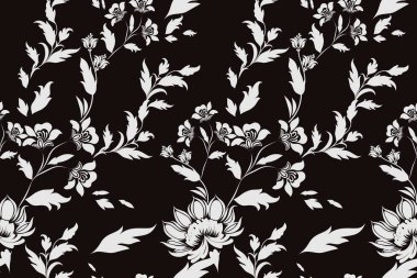 Kusursuz soyut çiçek açan tasarım. Çiçeksiz desenli. Grunge, suluboya tarzda çiçek ve bitkilerle özdeşleştirilmiş soyut sanat vektörü.