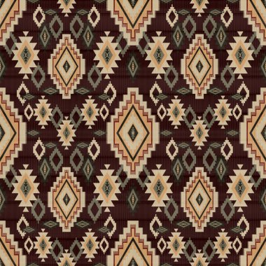 Başlık: Navajo kabile vektörünün pürüzsüz şekli. Yerli Amerikan süsü. Etnik güney batı dekoru tarzı. Boho geometrik süs. Vektör kusursuz desen. Meksika battaniyesi, halı. Örülmüş halı illüstrasyonu.
